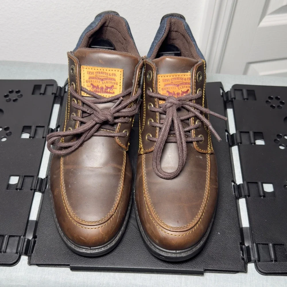 Levi's 518448H94 Low Top Boots Mens Size 7 Brown Good Moc Toe Rugged Lace Up